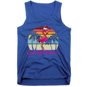 Deck The Palms Christmas Flamingo Palm Tree Tropical Xmas Cool Gift Tank Top