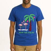 Deck The Palms Christmas Flamingos Cool Gift Tall T-Shirt