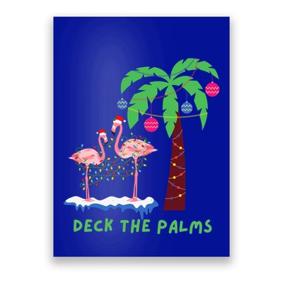 Deck The Palms Christmas Flamingos Cool Gift Poster