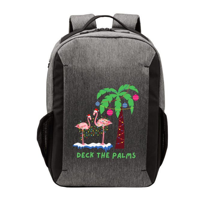 Deck The Palms Christmas Flamingos Cool Gift Vector Backpack