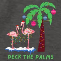 Deck The Palms Christmas Flamingos Cool Gift Vector Backpack