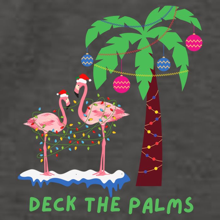 Deck The Palms Christmas Flamingos Cool Gift Vector Backpack