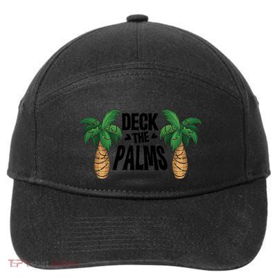 Deck The Palms Christmas Palm Tree Xmas Tropical Hawaii Gift 7-Panel Snapback Hat