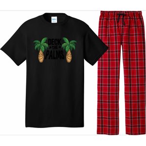 Deck The Palms Christmas Palm Tree Xmas Tropical Hawaii Gift Pajama Set