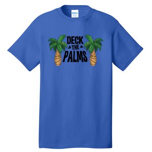 Deck The Palms Christmas Palm Tree Xmas Tropical Hawaii Gift Tall T-Shirt