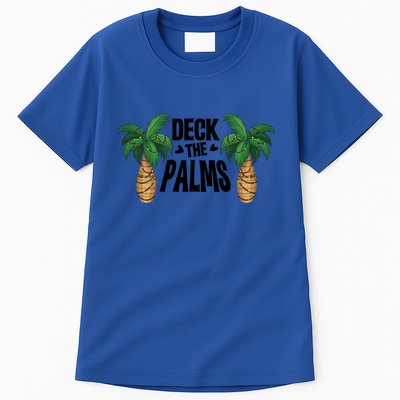 Deck The Palms Christmas Palm Tree Xmas Tropical Hawaii Gift Tall T-Shirt