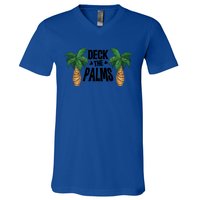 Deck The Palms Christmas Palm Tree Xmas Tropical Hawaii Gift V-Neck T-Shirt