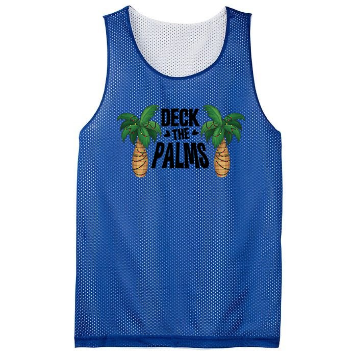 Deck The Palms Christmas Palm Tree Xmas Tropical Hawaii Gift Mesh Reversible Basketball Jersey Tank