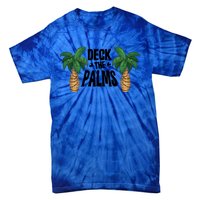 Deck The Palms Christmas Palm Tree Xmas Tropical Hawaii Gift Tie-Dye T-Shirt