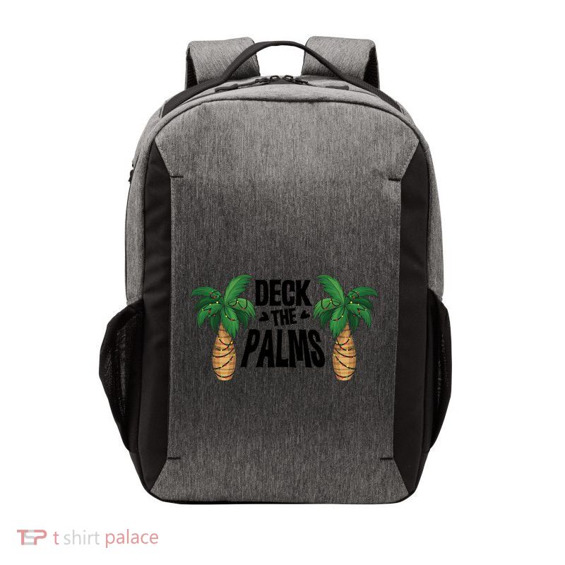 Deck The Palms Christmas Palm Tree Xmas Tropical Hawaii Gift Vector Backpack