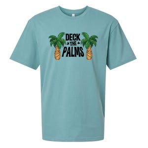 Deck The Palms Christmas Palm Tree Xmas Tropical Hawaii Gift Sueded Cloud Jersey T-Shirt