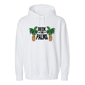 Deck The Palms Christmas Palm Tree Xmas Tropical Hawaii Gift Garment-Dyed Fleece Hoodie