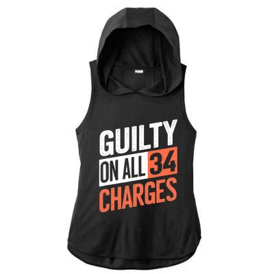 Donald Trump President 45 Guilty On All 34 Counts Charges Ladies PosiCharge Tri-Blend Wicking Draft Hoodie Tank