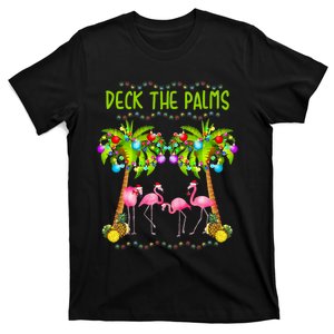 Deck The Palms Merry Flamingo Christmas T-Shirt