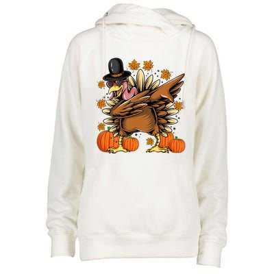 Dabbing Turkey Pilgrim Thanksgiving Day Great Gift Womens Funnel Neck Pullover Hood