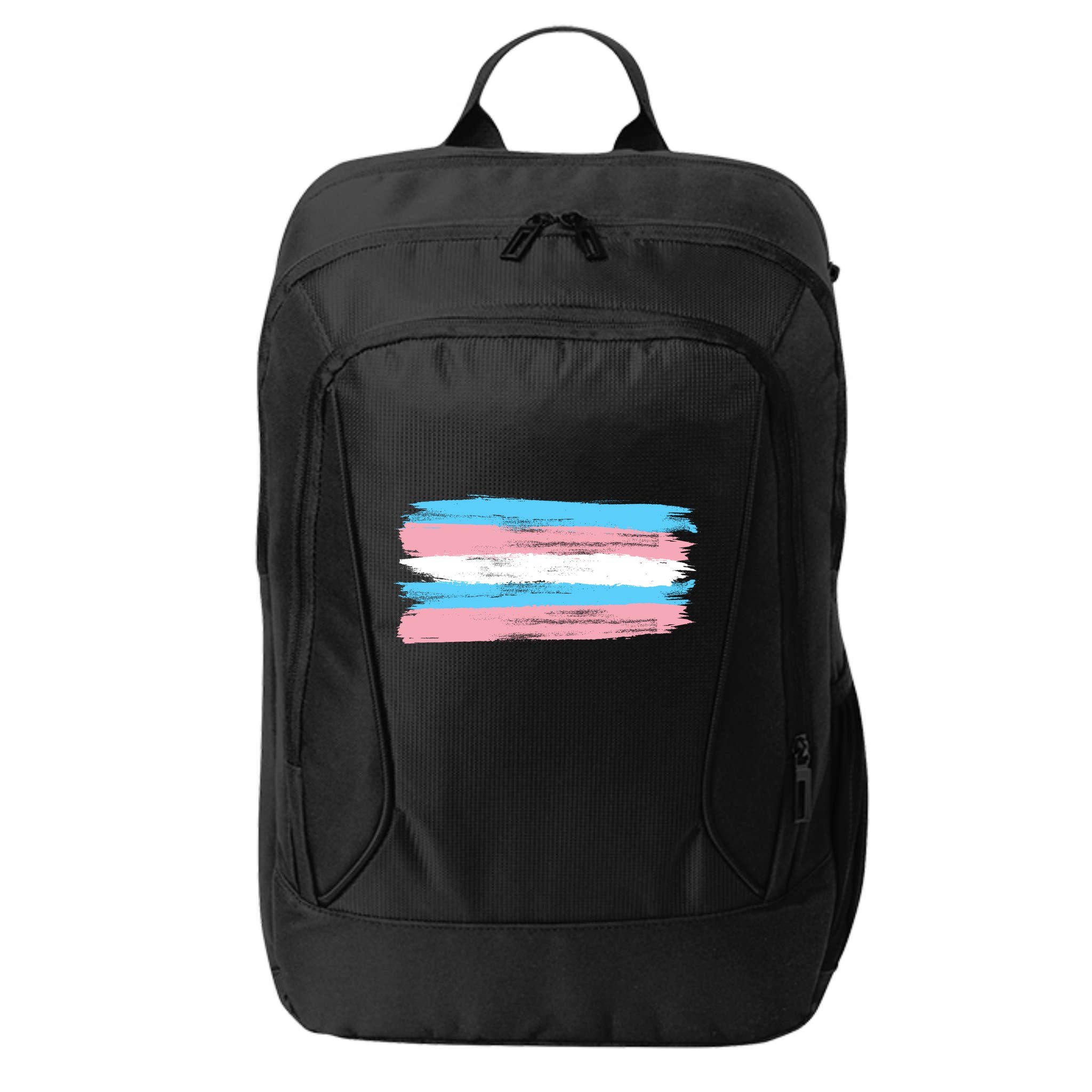 Distressed Transgender Pride Flag City Backpack