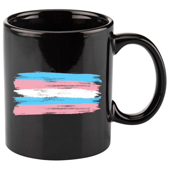Distressed Transgender Pride Flag 11oz C Handle Ceramic Mug