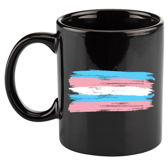 Distressed Transgender Pride Flag 11oz C Handle Ceramic Mug