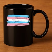 Distressed Transgender Pride Flag 11oz C Handle Ceramic Mug