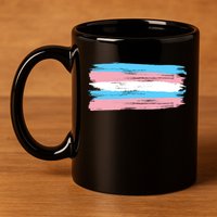 Distressed Transgender Pride Flag 11oz C Handle Ceramic Mug