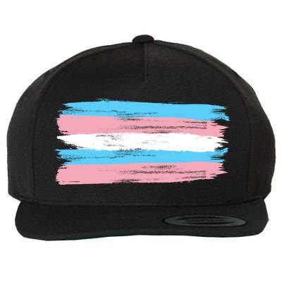 Distressed Transgender Pride Flag Wool Snapback Cap