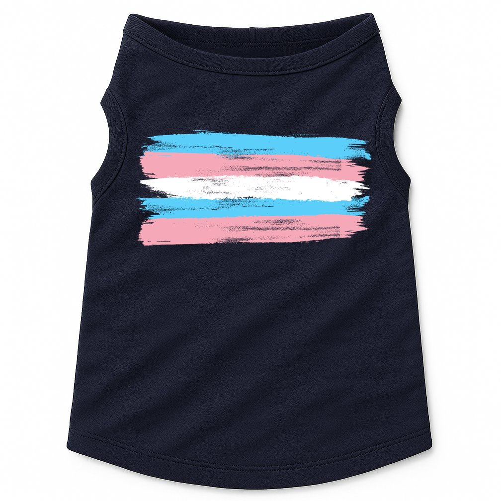Distressed Transgender Pride Flag Doggie Tank