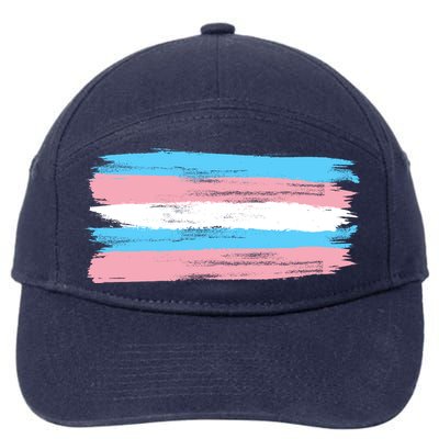 Distressed Transgender Pride Flag 7-Panel Snapback Hat