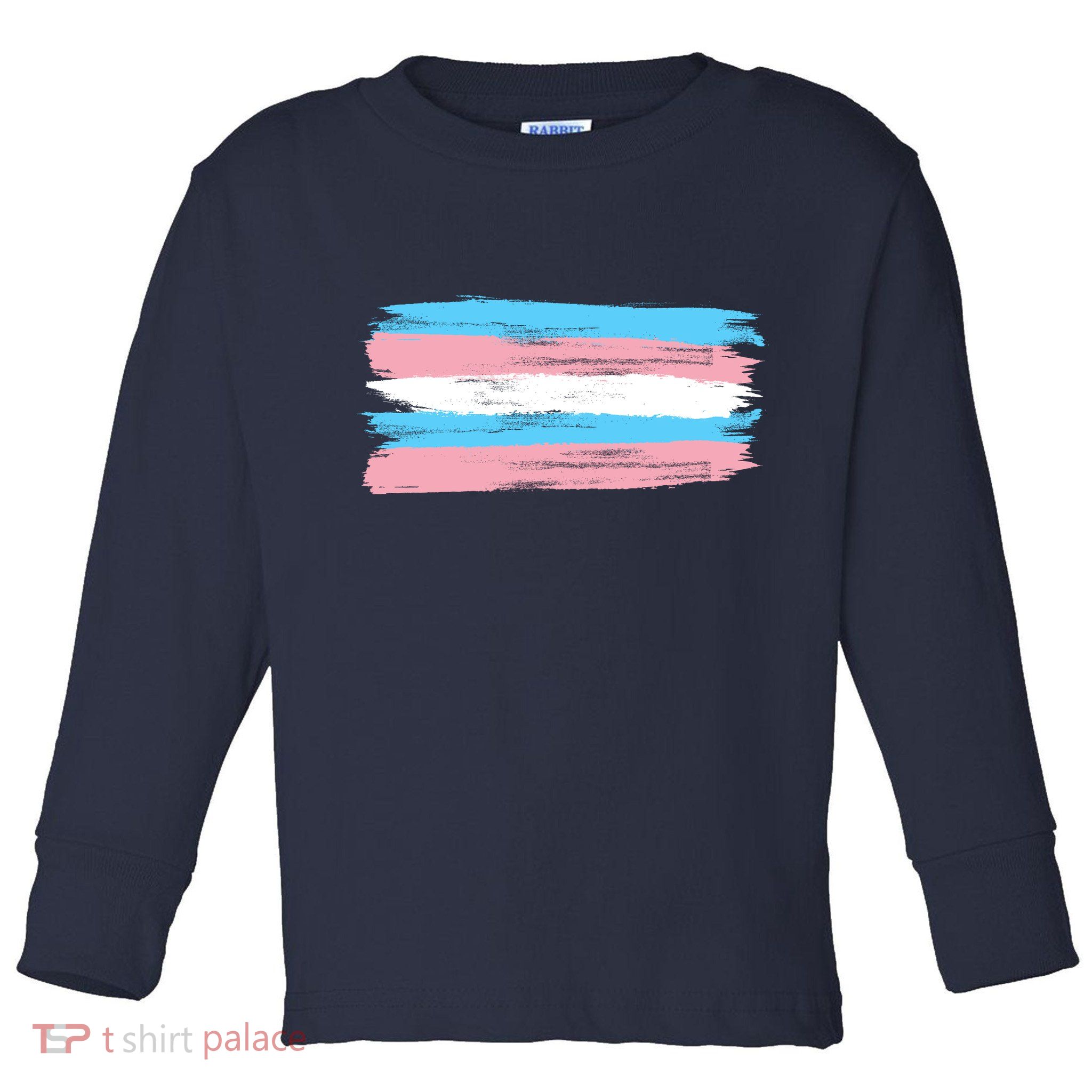 Distressed Transgender Pride Flag Toddler Long Sleeve Shirt