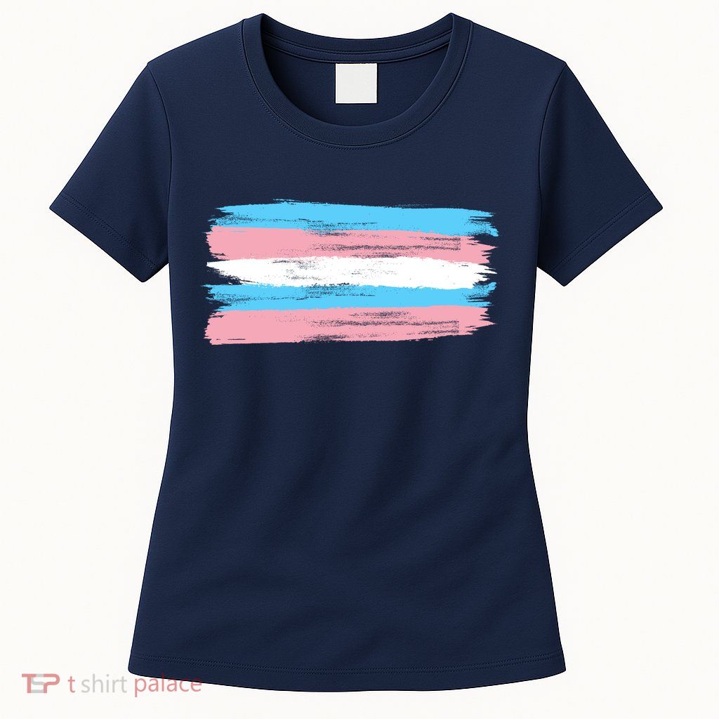 Distressed Transgender Pride Flag Womens T-Shirt