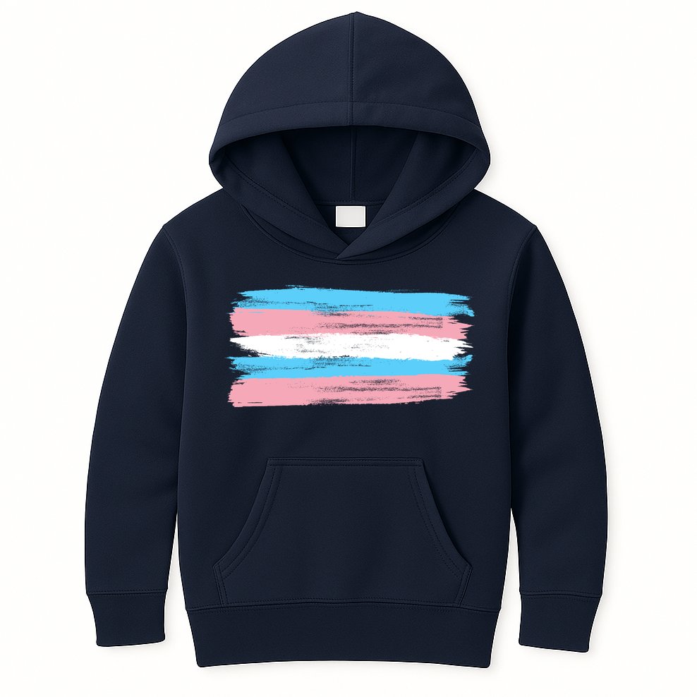 Distressed Transgender Pride Flag Kids Hoodie