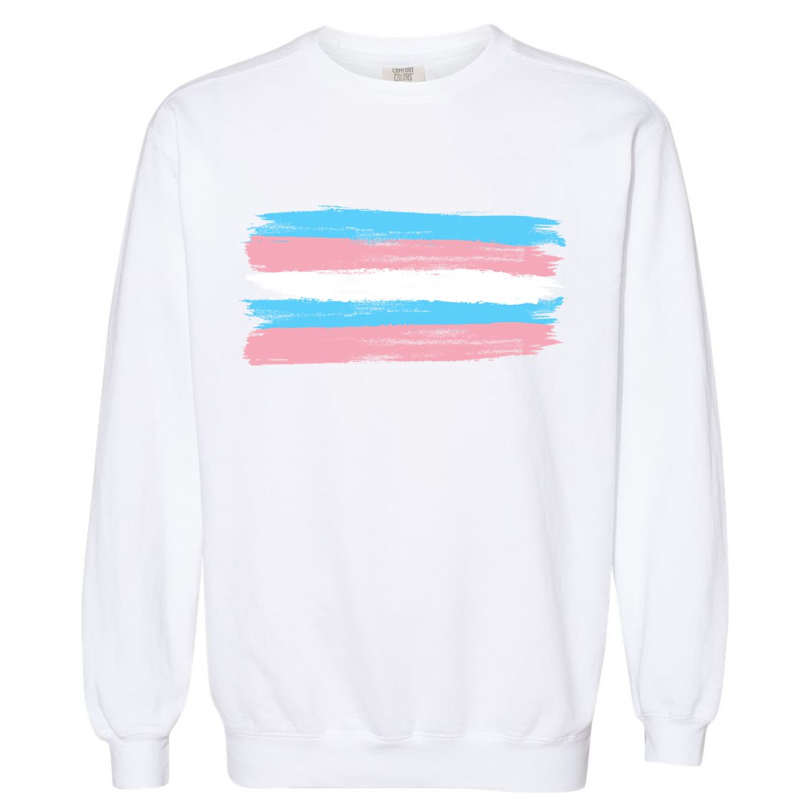 Distressed Transgender Pride Flag Garment-Dyed Sweatshirt