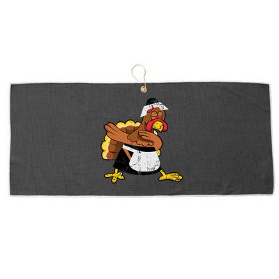 Dabbing Turkey Pilgrim Funny Thanksgiving Gift Gift Large Microfiber Waffle Golf Towel