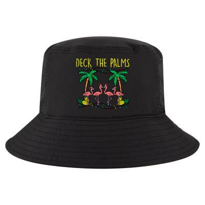 Deck The Palms Flamingo Funny Xmas Tropical Christmas Cool Gift Cool Comfort Performance Bucket Hat