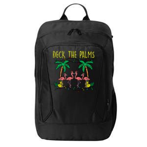 Deck The Palms Flamingo Funny Xmas Tropical Christmas Cool Gift City Backpack