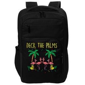 Deck The Palms Flamingo Funny Xmas Tropical Christmas Cool Gift Impact Tech Backpack