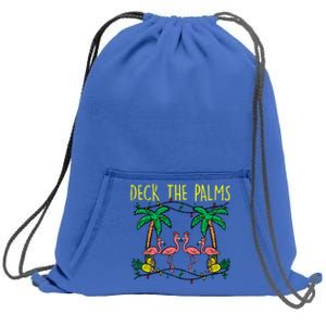 Deck The Palms Flamingo Funny Xmas Tropical Christmas Cool Gift Sweatshirt Cinch Pack Bag