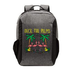 Deck The Palms Flamingo Funny Xmas Tropical Christmas Cool Gift Vector Backpack