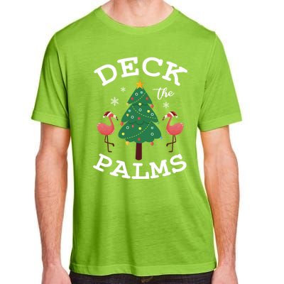 Deck The Palms Flamingo Lover Christmas Holiday Season Gift Adult ChromaSoft Performance T-Shirt