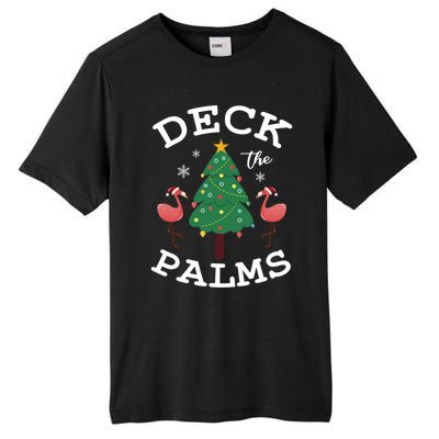 Deck The Palms Flamingo Lover Christmas Holiday Season Gift Tall Fusion ChromaSoft Performance T-Shirt