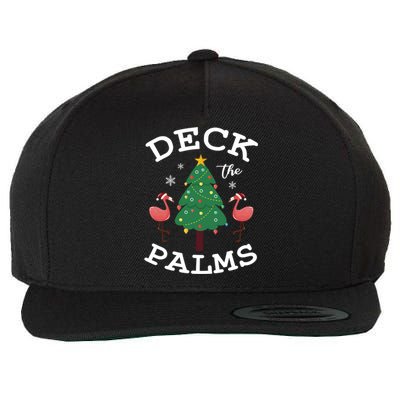 Deck The Palms Flamingo Lover Christmas Holiday Season Gift Wool Snapback Cap