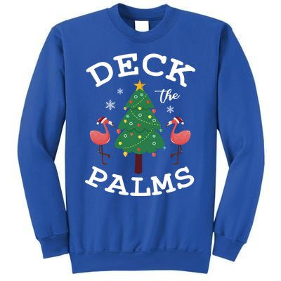 Deck The Palms Flamingo Lover Christmas Holiday Season Gift Sweatshirt