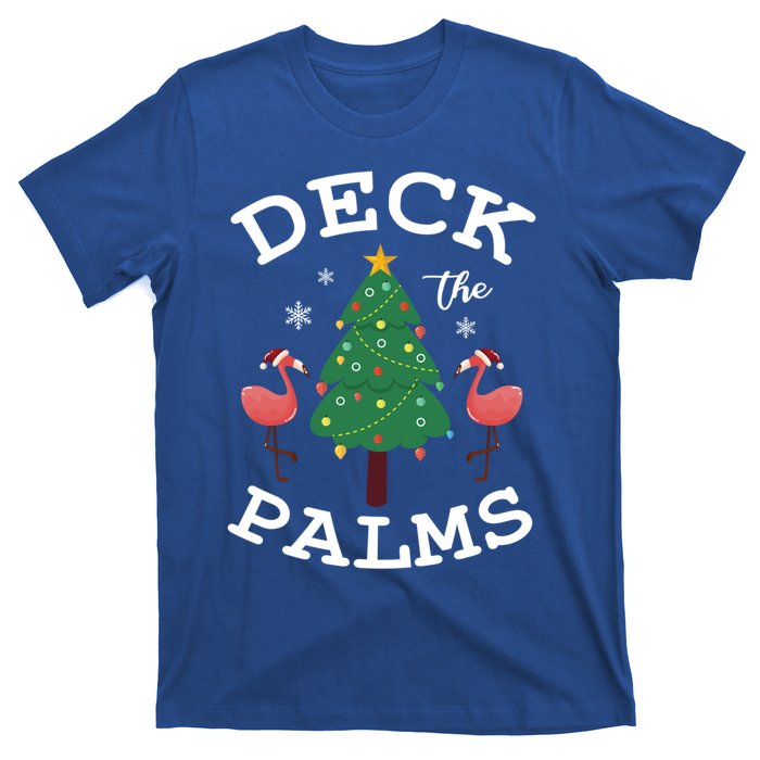 Deck The Palms Flamingo Lover Christmas Holiday Season Gift T-Shirt