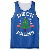 Deck The Palms Flamingo Lover Christmas Holiday Season Gift Mesh Reversible Basketball Jersey Tank