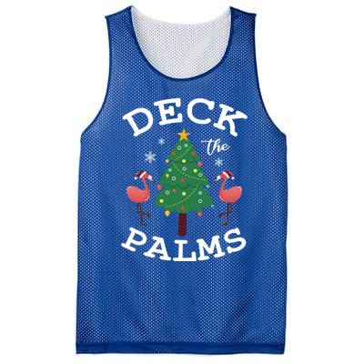 Deck The Palms Flamingo Lover Christmas Holiday Season Gift Mesh Reversible Basketball Jersey Tank