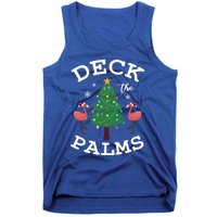 Deck The Palms Flamingo Lover Christmas Holiday Season Gift Tank Top