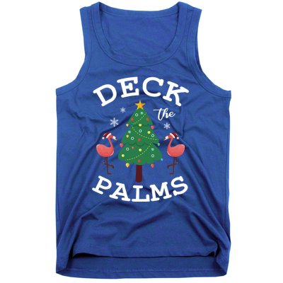 Deck The Palms Flamingo Lover Christmas Holiday Season Gift Tank Top