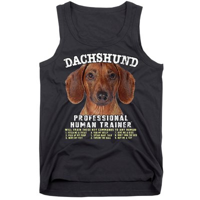 Dachshund Tan Professional Human Trainer Cute Dog Tank Top