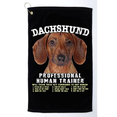 Dachshund Tan Professional Human Trainer Cute Dog Golf Towel
