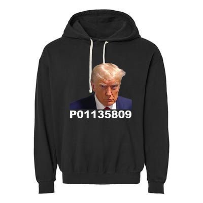 Donald Trump Prison Mugshot Funny Fulton County GA Garment-Dyed Fleece Hoodie