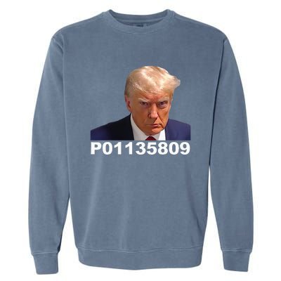 Donald Trump Prison Mugshot Funny Fulton County GA Garment-Dyed Sweatshirt